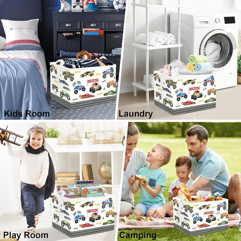 Truck,40 30 30 cm Clastyle City Car Baby Laundry Hamper Kid Storage Basket Boy Gift Toy Box Collapsible Clothes