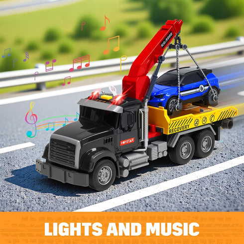 3 4 5 6 7 12" 3-5 4-7, Kids Tow Truck Toy for Year Old Boys, Large Rescue Tow Truck with Lights, Sounds, Durable Toy