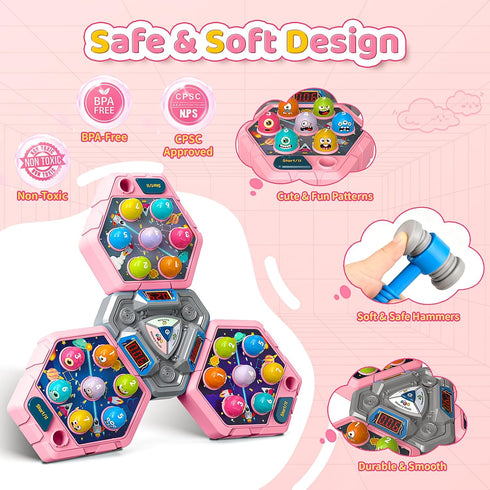 3 4 5 6+ 3-12 Hammers WAYKEE Whack a Game Mole, Toys for Year Old Girls Boys, Whack a Game for Kids, Gifts for Year Old