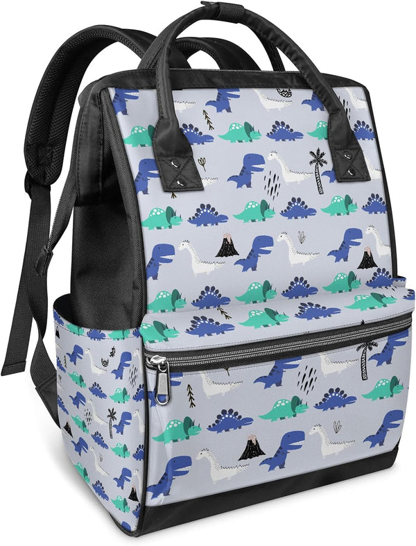 Honeybaby Diaper Bag Backpack for Mom & Dad Cartoon Dino Dinosaurs 19L Large