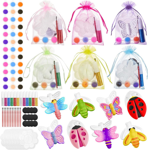 Gemscream 60 Pcs Plaster Painting Fairy Art Party Favors for Kids DIY Statues