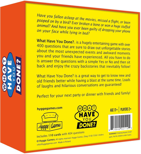 Hygge Games What Have You Done? - Get to Know Family and Friends - Card Games for Adults and Teens