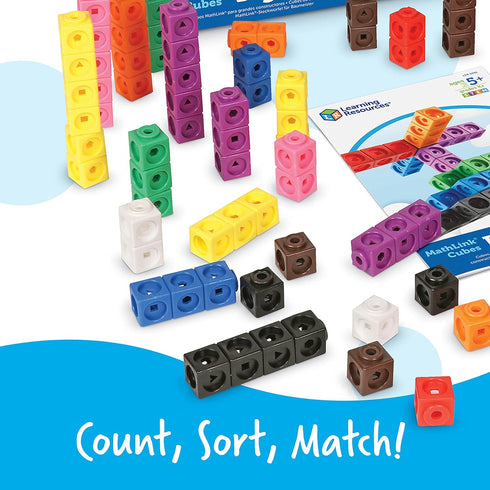 Learning Resources MathLink Cubes Big Builders, Set of 200 Cubes, STEM Toys for Kids