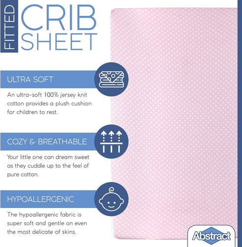 Abstract Pack 24"x38" Mini Crib Cotton Sheets - n Play Sheets Fitted- Ultra Soft Crib Sheets for Boys Girls Baby
