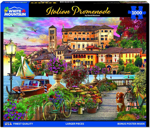White Mountain - Italian Promenade, 1000 Piece Jigsaw Puzzle, Italy Puzzle