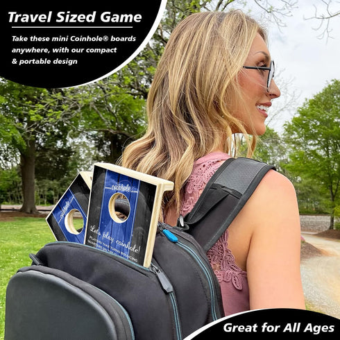 Mini Cornhole Game Set - Portable Tabletop Bean Bag Toss Game for Indoor & Outdoor Fun