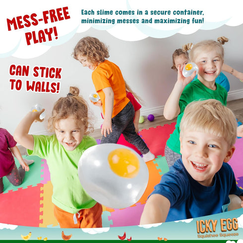 Namre' (8-Pack) Namre Squishy Ball Splat Eggs Clear Egg Yolk Stress Relief Toys Squeeze Fidget Toys for Kids & Adults