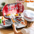 Playset 3-5, 2-Layer Set, Kids Grill for Toddlers Outdoor BBQ Cooking Toy with Smoke, Lights and Sounds, Backyard