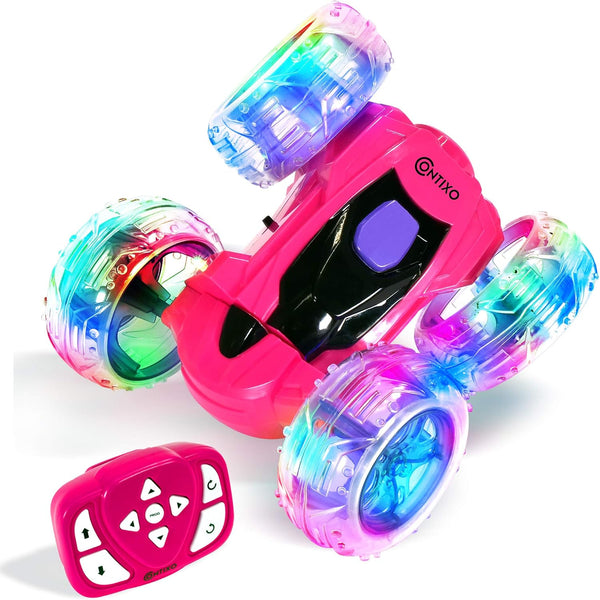 Contixo SC3 RC Stunt Car, Pink 2.4GHz 4WD Double-Sided 360 Rotating flip