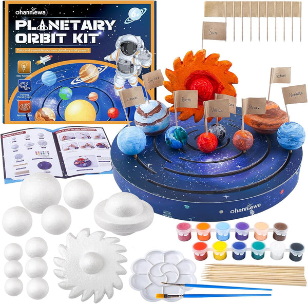 Solar System Project Kit for Kids, Mixed Sized Foam Balls, Painting Tools