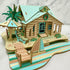 3D Wooden House Puzzles for Adults, Bali Island Cottage Building Model, 6.6" × 6.1" × 3.5", Laser Engraving, No Tools