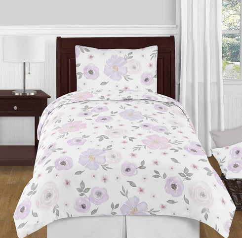 Sweet Jojo Designs Lavender Purple, Pink, Grey and White Fabric Memory Memo Photo Bulletin Board for Watercolor Floral