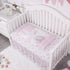 Set 3 Set La Premura Baby Crib Bedding for Girls, Pink Elephant & Love Balloons Piece Standard Size Nursery Crib