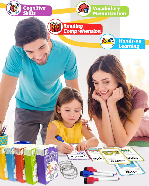 520 1st 2nd 3rd 3+ Sight Words Flash Cards Kindergarten, Dolch & Fry Sight Word Reading Writing Spelling Games