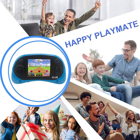 Kids Handheld Game Player with 200 Games, 16 Bit, 2.5 Inch Screen Mini Retro Electronic Game Machine (Blue)