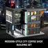 City Coffee House Architecture Building Blocks Set, Modern Cafe Shop Construction Toy with Light, Gift for Kids 6-12