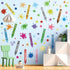 10 Sheets Creative Colorful Crayons Wall Decals Watercolor Ink Splash Dots Pens Wall Stickers DIY Removable Peel