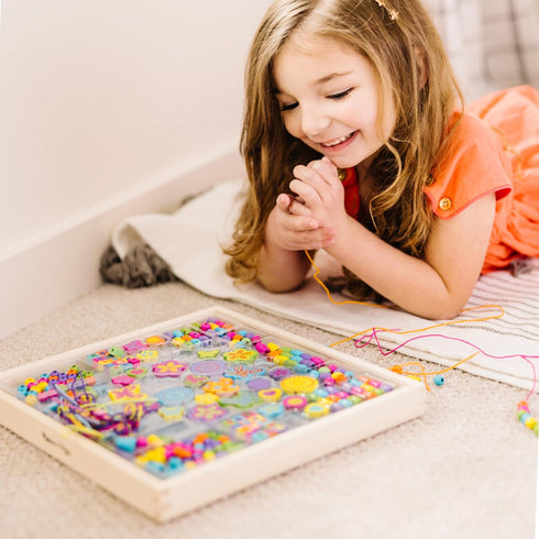 Melissa & Doug Created by Me! Bead Bouquet Deluxe Wooden Bead Set With 220+ Beads for Jewelry-Making, for 4+ years, Multicolor, 9½ by Melissa & Doug