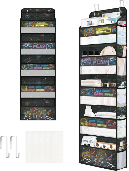 Clastyle Video Gamer Over the Door Organizer Mesh Side Pocket Boy Nursery