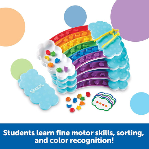 Learning Resources Rainbow Sorting Set - Classroom Edition, 144 Pieces, Ages 3+, Fine Motor Skills, Teacher Supplies