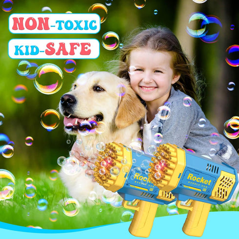 Toys for 3-8 Year Old Boys Girls, 2 Pack Bubble Machine for Kids with Bubble Solution, Birthday Toy