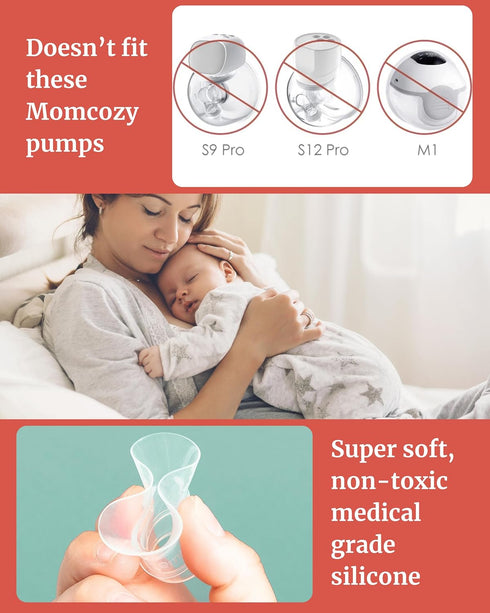 24mm 21mm Momcozy, Flange Inserts for Breast Pumps - Silicone - Convert to - Pump Parts Replacement - Compatible