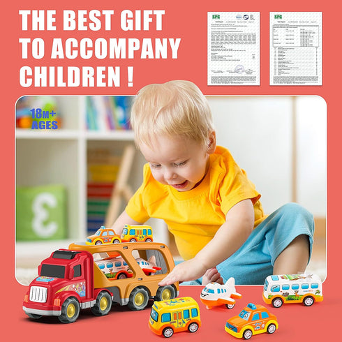 2-4 3-5, 5 1 3+. Veslier Toddler Toys Car for Boys Girls Age in Carrier Transport City Vehicles Toys,Kids Toy Cars