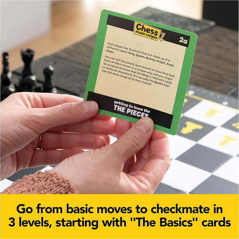 Chess Made Simple - Beginner Learning Chess Set with Board and Pieces for 2-Player Strategy Game, Ages 8+