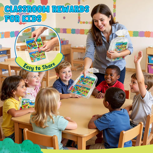 24 Pack 4-8 JoyCat Spot the Difference Game Cards for Kids, Reusable Dry Erase Party Favors, Classroom Prizes, Goodie