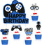 31 Piece Video Game Happy Birthday Cupcake Toppers, Gaming Theme Party Decorations for Kids