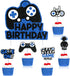 31 Piece Video Game Happy Birthday Cupcake Toppers, Gaming Theme Party Decorations for Kids