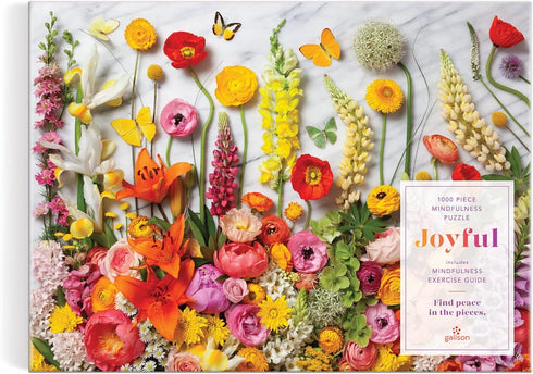 Joyful 1000 Piece Puzzle from Galison - Peaceful and Mindful Jigsaw Puzzle, Bright and Floral, Thick and Sturdy Pieces, Great Gift Idea!