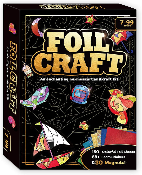 FLUXOJOY Foil Art Craft Kits for Kids, Mess -Free Fun Activity Set for