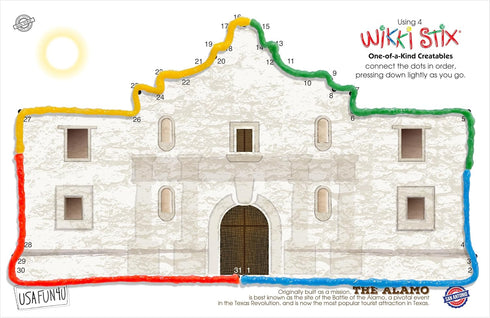 WIKKI STIX USA Fun Paks, Travel Essential for Road Trips, Featuring USA Landmarks, Made in USA, Pack of 20