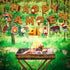 Camping Party Banner, Happy Camper Fun House Banner with Campfire Tent for Birthday Party Decorations