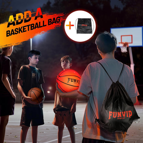 Rechargeable LED Light Up Basketball, Glow in the Dark Sports Basketball with Accessories for Boys
