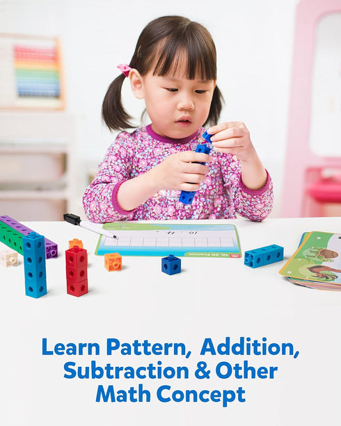 Coogam Math Cubes, Number Counting Blocks with Activity Snap Linking Cube, Math Construction Toy Gift for Preschool