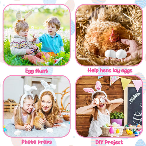18 PCS Wooden Fake Chicken Eggs,White Wood Nest Egg Faux Egg for Crafts,Nesting Box,Easter,DIY, Help Hens Lay Eggs