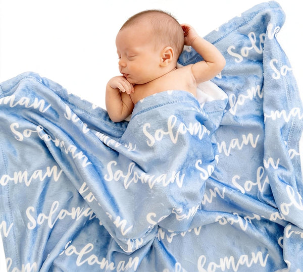 IWEORTHY Ships Next Day, Personalized Baby Blanket - Custom Name Blanket for Newborns