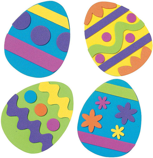 Foam Easter Egg Magnet Craft Kit, Makes 12, Fun Home Activities & Crafts for Kids