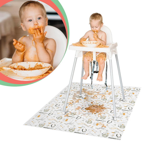 30 40"x47" Minimono Baby Splat Mat for Under High Chair - Pcs Disposable and Waterproof Splash Mats - Multipurpose