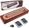 Juegoal Upgrade Wood Cribbage Board Game Set, Solid Wooden Continuous 3 Track