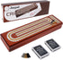 Juegoal Upgrade Wood Cribbage Board Game Set, Solid Wooden Continuous 3 Track