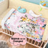 J&SBGFT 30"x40", Color6 Personalized Baby Girl Blanket, Customized Safari Swaddle, Name Receiving Blanket, Custom