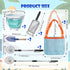 10 Pack Set Beach Toys Adjustable Extra Long Sand Sifter Mesh Shovel Mesh Beach Bag for Kids Foldable Beach Bucket
