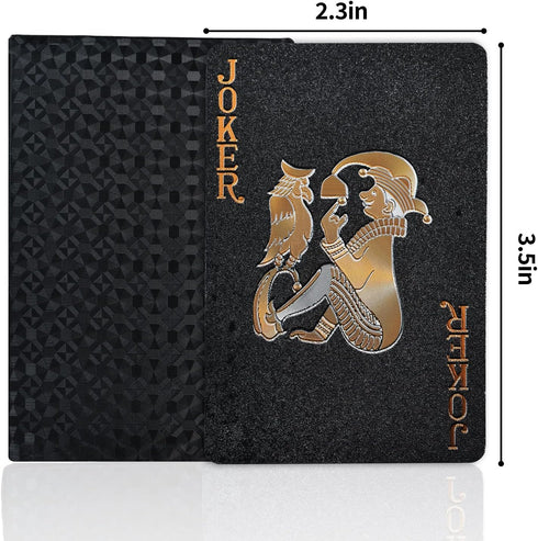 Joyoldelf Black Playing Cards - 2pcs Cool Waterproof Decks with Box - Flexible Poker Cards for Party, Game, Cardistry,