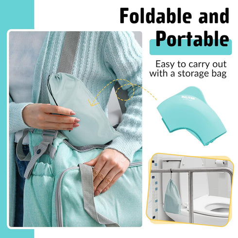 Maliton Travel Potty Seat for Toddler, Portable with Storage Bag, Aqua Green