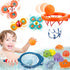 Bath Toys Playset - Fun Basketball Hoop & Balls, Bathtub Pool Shooting Game for Kids and Toddlers