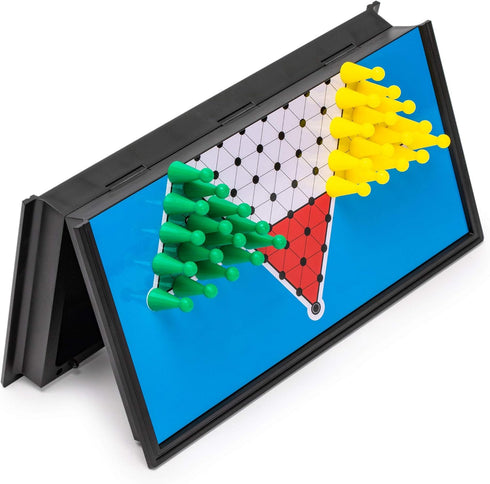 Yellow Mountain Imports Magnetic Chinese Checkers Halma Travel Set, 9.8 Inches - Folding Portable Board Game