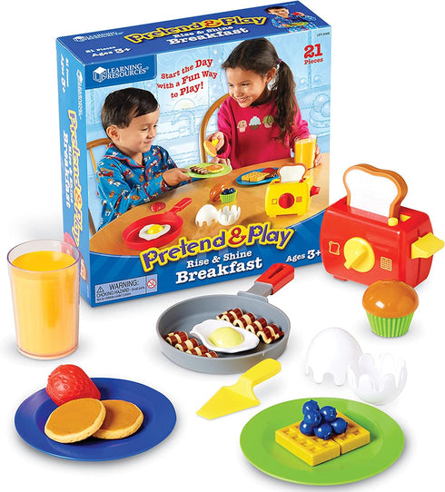 Learning Resources Pretend & Play Rise & Shine Breakfast - 21 Pieces, Kitchen Play Toys for Kids, Ages 3+